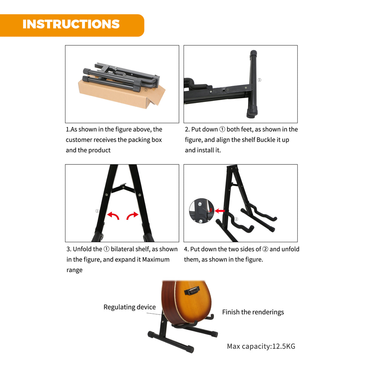 Adjustable Guitar Folding, ES-624